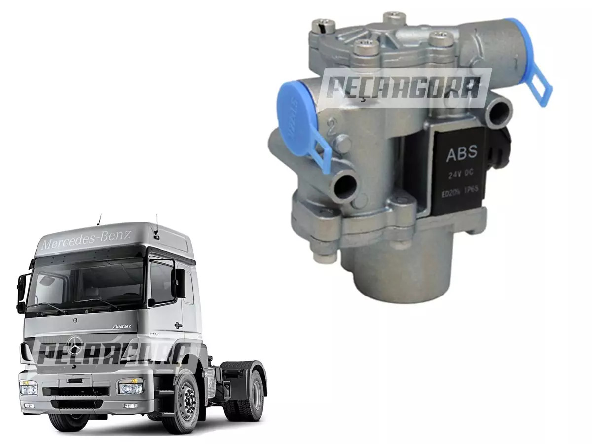 VALVULA MODULADORA FREIO ABS 24V MB AXOR ATEGO OH O371 O400 O500 TODOS COM ABS D