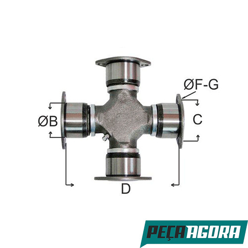 CRUZETA CARDAN B 50,00 C 56,00 D 152,30MM 8 X 1,25MM VOLVO (231519)