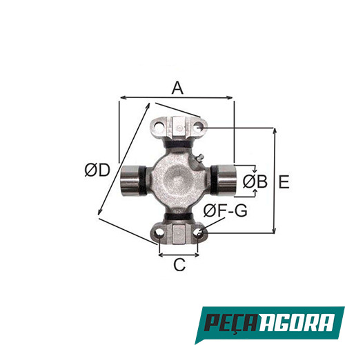 CRUZETA CARDAN  PARA IVECO 190 E/ 90E/ 180/ CA-210CM/ D 11000  (920501501000)