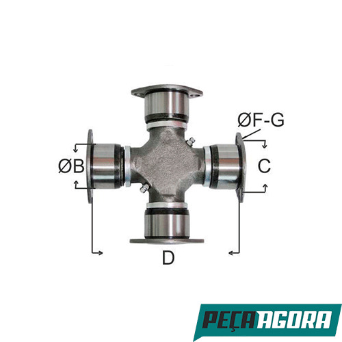 CRUZETA CARDAN B 49,20 C 61,90 D 154,70 UNF 3/8' MB VW (4103231-BG5X4635AA)