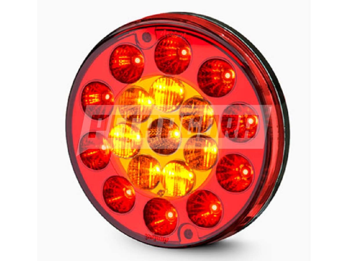 LANTERNA TRASEIRA LED BIVOLT 135MM VERMELHA AMARELA CARRETAS BARCOS IMPLEMENTOS 