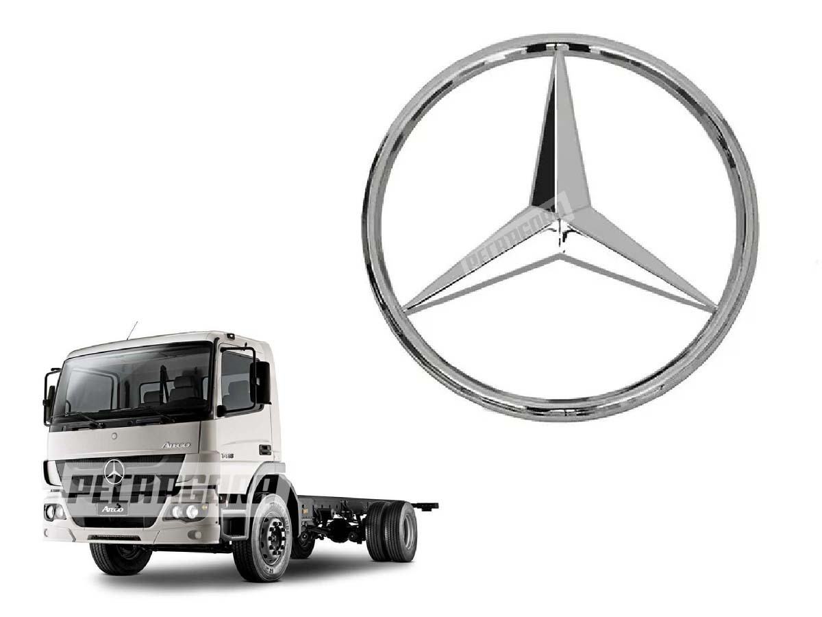 EMBLEMA ESTRELA GRADE FRONTAL MB ATEGO 1315 1418 1419 1518 1718 1719 1723 1725 1