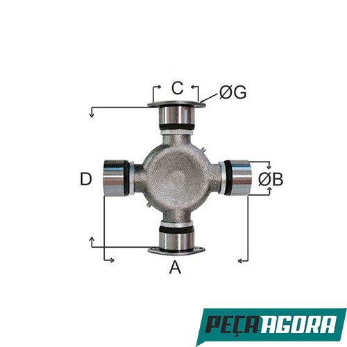 CRUZETA CARDAN 5-510X FORD NOVO CARGO 1932 4X2 1933 4X2 2632 6X4 3132 6X4 3133 6