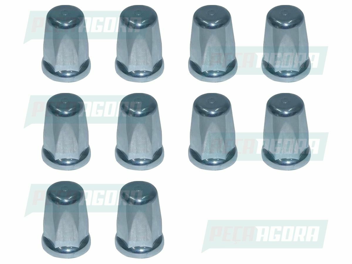KIT 10 UNIDADES CAPA PORCA RODA CROMADA MINI BELGA 27/32/33 TRACAO (K.00044)