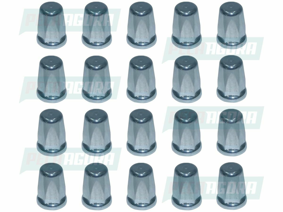 KIT 20 UNIDADES CAPA PORCA RODA CROMADA MINI BELGA 27/32/33 TRACAO (K.00045)