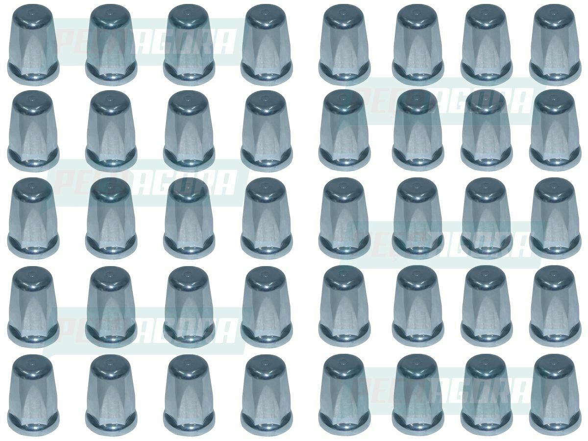KIT 40 UNIDADES CAPA PORCA RODA CROMADA MINI BELGA 27/32/33 TRACAO (K.00047)