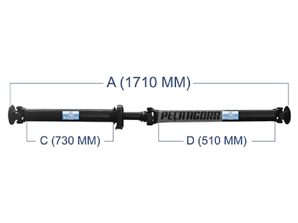 CARDAN COMPLETO 1710MM VW AMAROK HIGHLINE TRENDLINE BITURBO DIESEL 2.0TDI  4X4 2HO521102S