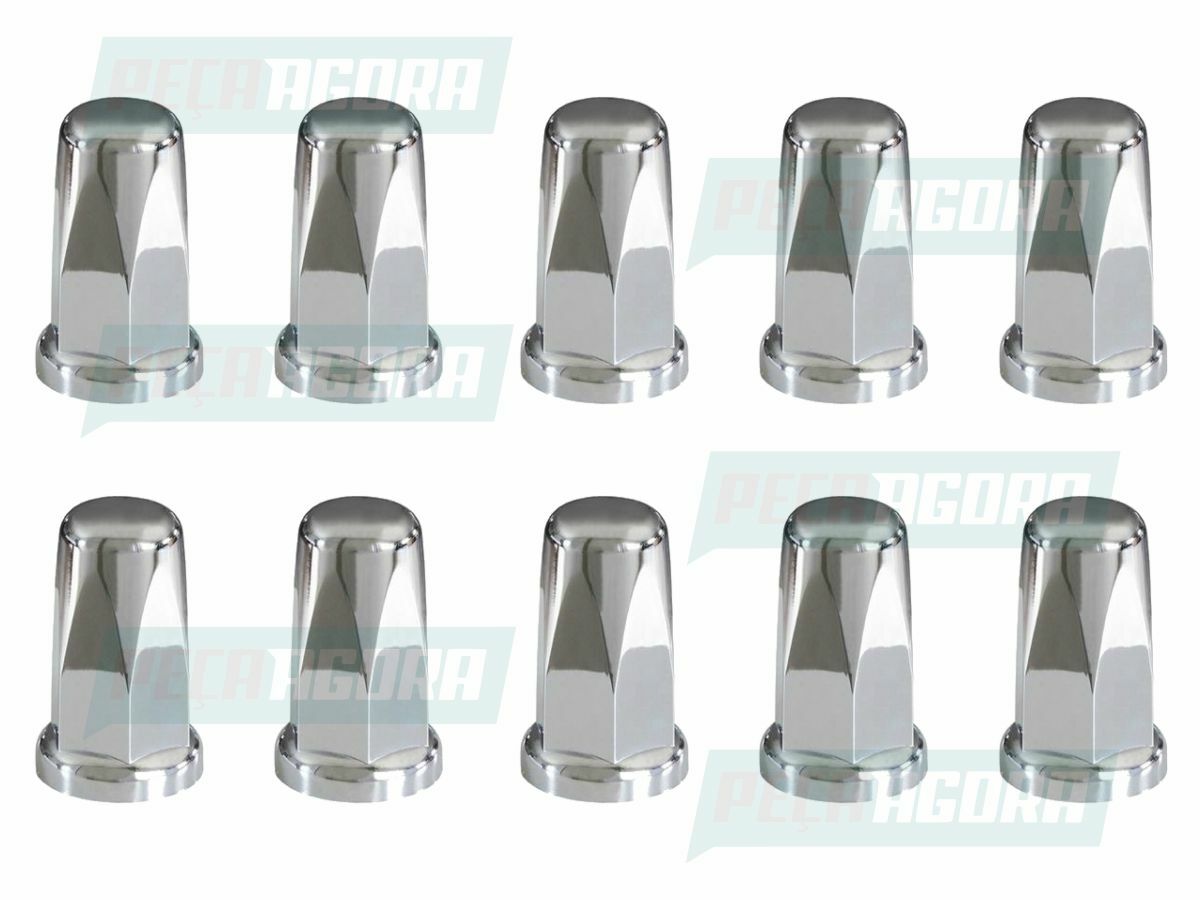 KIT 10 UNIDADES CAPA PORCA RODA CROMADA BELGA 27/32/33 TRACAO (K.00052)