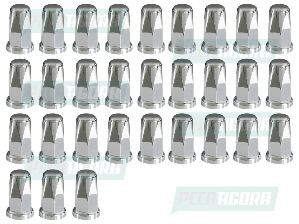 KIT 30 UNIDADES CAPA PORCA RODA CROMADA BELGA 27/32/33 TRACAO (K.00054)
