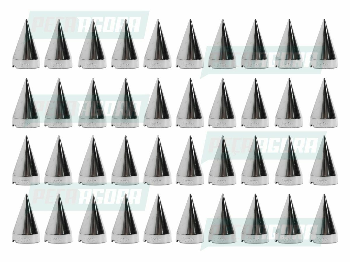 KIT 40 UNIDADES CAPA PORCA RODA CROMADA AMERICANA 21/22/24 TRACAO (K.00063)