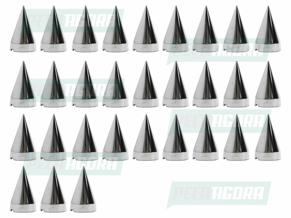 KIT 30 UNIDADES CAPA PORCA RODA CROMADA AMERICANA 27/30/32/33 TRACAO (K.00066)