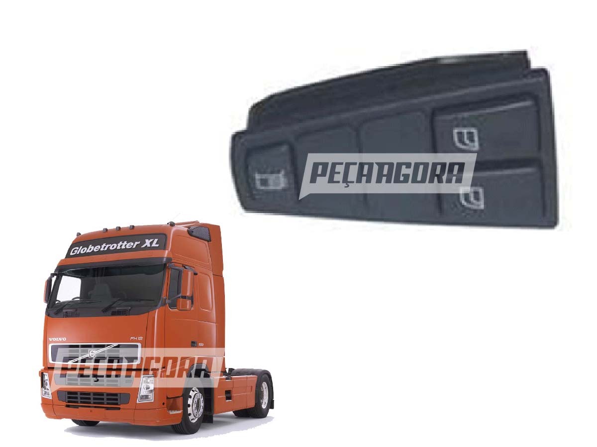 BOTAO VIDRO ELETRICO E DESEMBACADOR VOLVO FH - 3 BOTOES (20752914-)