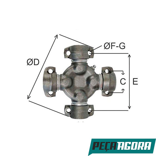 CRUZETA CARDAN J.I.CASE TRATOR AGRICOLA 1470 IMPORTADO (VJ0636)