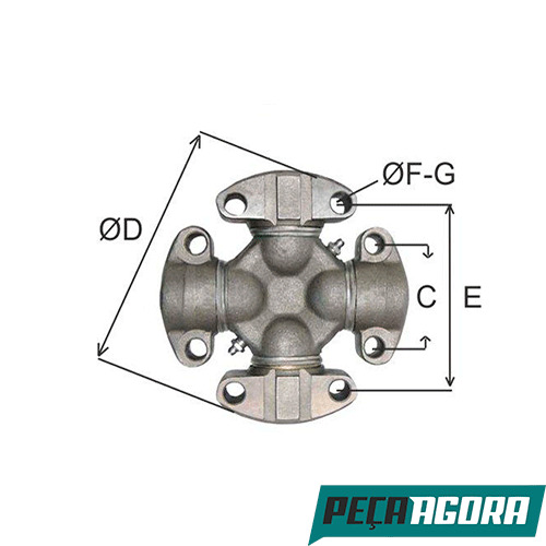 CRUZETA CARDAN CATERPILLAR PA CARREGADEIRA 9662V-7153 (6H2579)