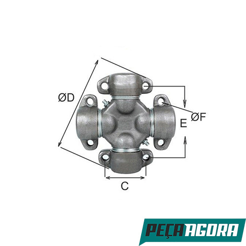 CRUZETA CARDAN CATERPILLAR PA CARREGADEIRA 9667K-0442 (58200X)