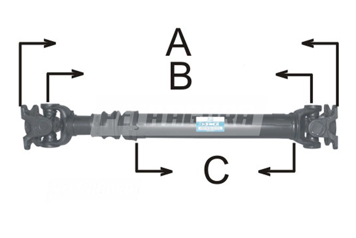 CARDAN COMPLETO DIANTEIRO 620MM HILUX CD 4X4 SRV FLEX DIESEL MECANICA AUTOMATICA