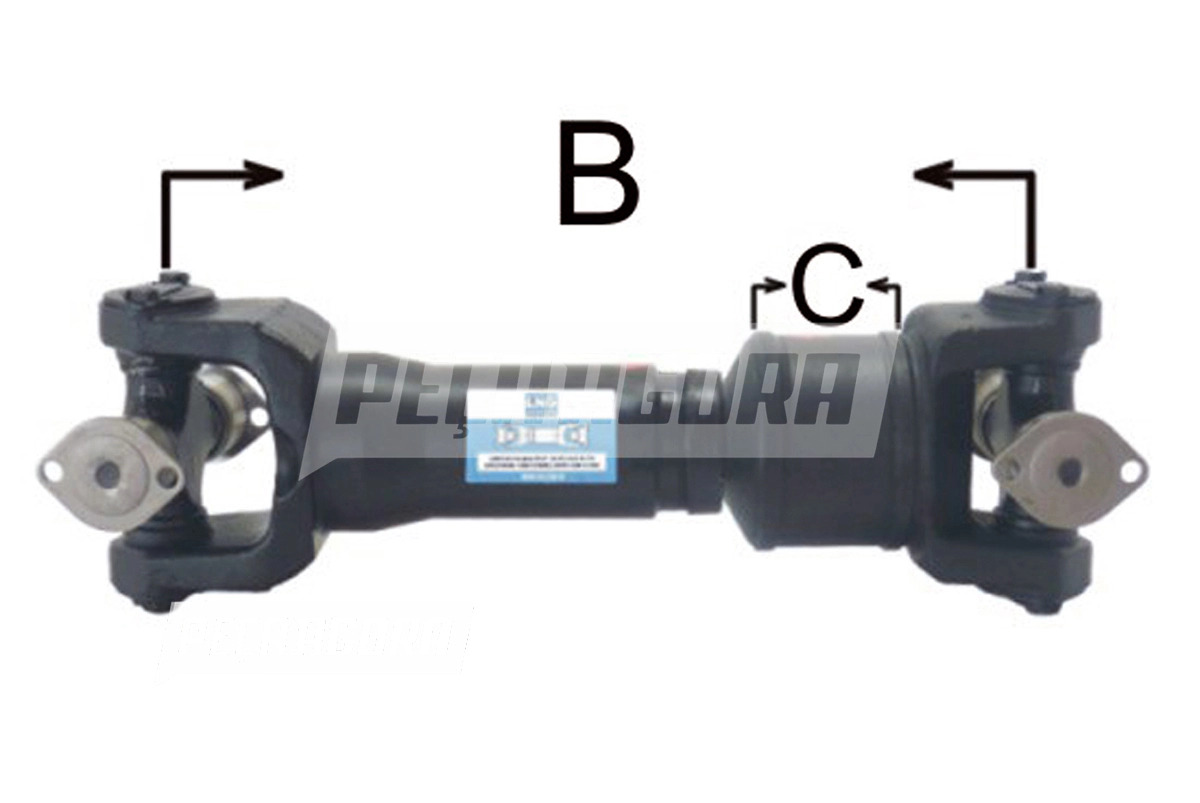 CARDAN COMPLETO A=495MM B=65MM  (CRUZETA 5-280X) FORD VOLKSWAGEN          (5C454