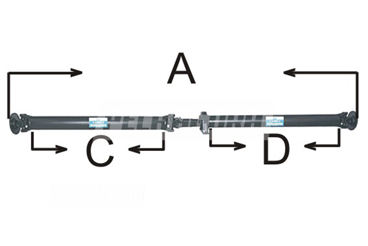 CARDAN COMPLETO A=1970 MM FECHADO PONTA A PONTA DA FLANGE VOLKSWAGEN VOLKSWAGEN 