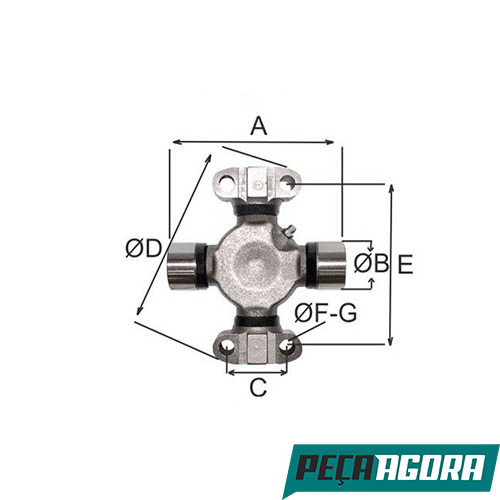 CRUZETA CARDAN  J.I.CASE TRATOR AGRICOLA 2470 (040976R1)