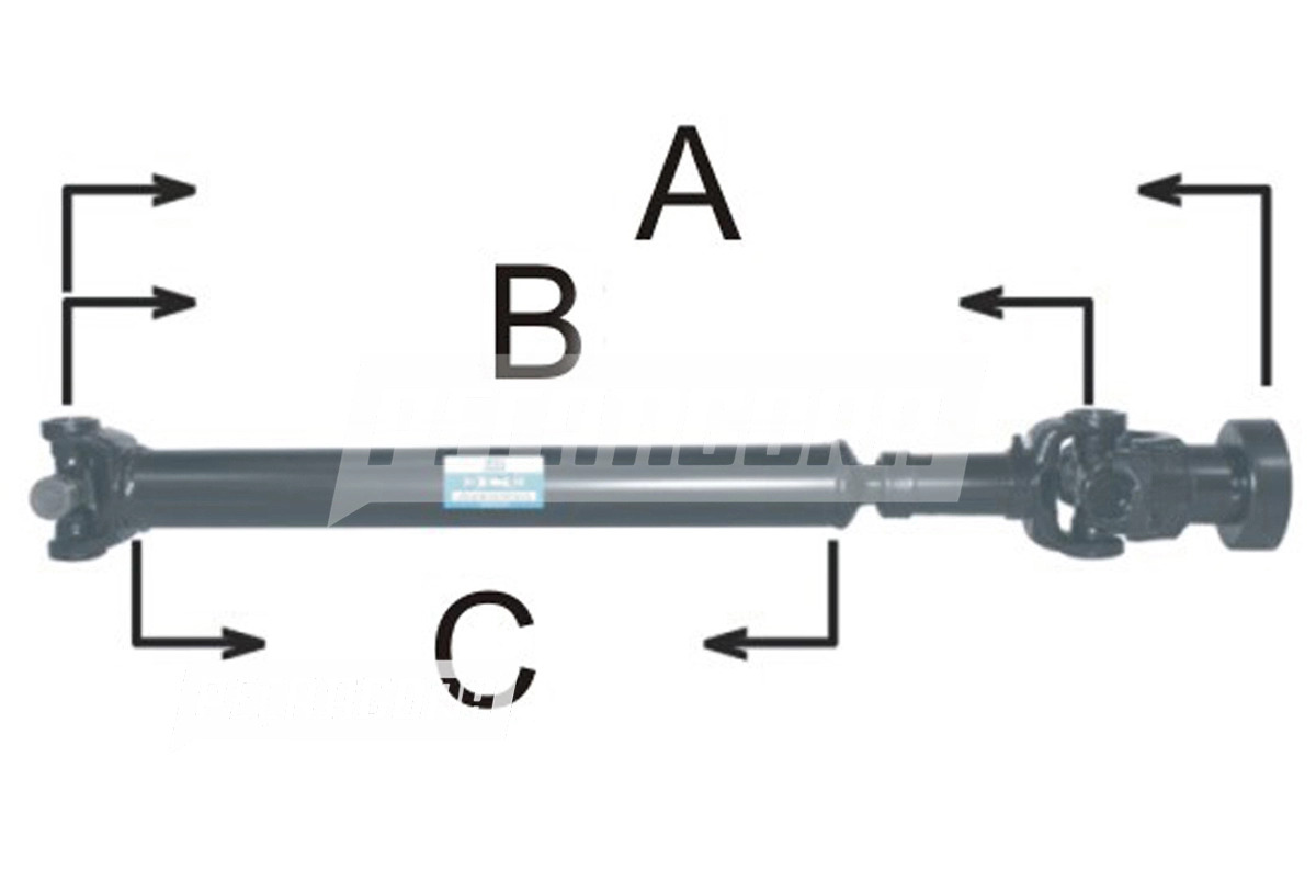 CARDAN COMPLETO (DIANTEIRO) A=440 MM SOLDA A SOLDA B=735 MM C=642 MM GEN. MOTORS