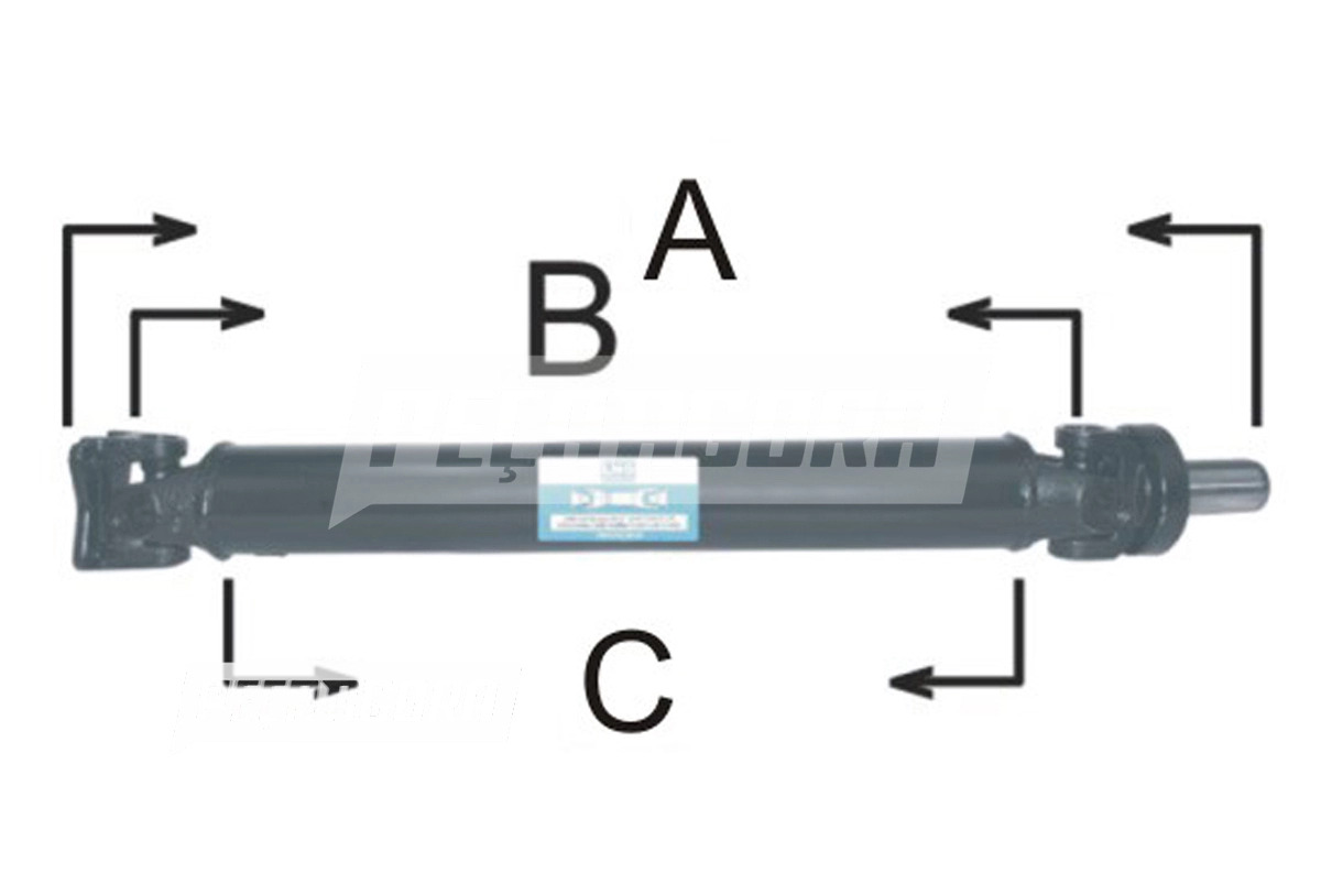CARDAN COMPLETO (DIANTEIRO) A=540 MM SOLDA A SOLDA B=635 MM C=820 MM HYUNDAI HYU