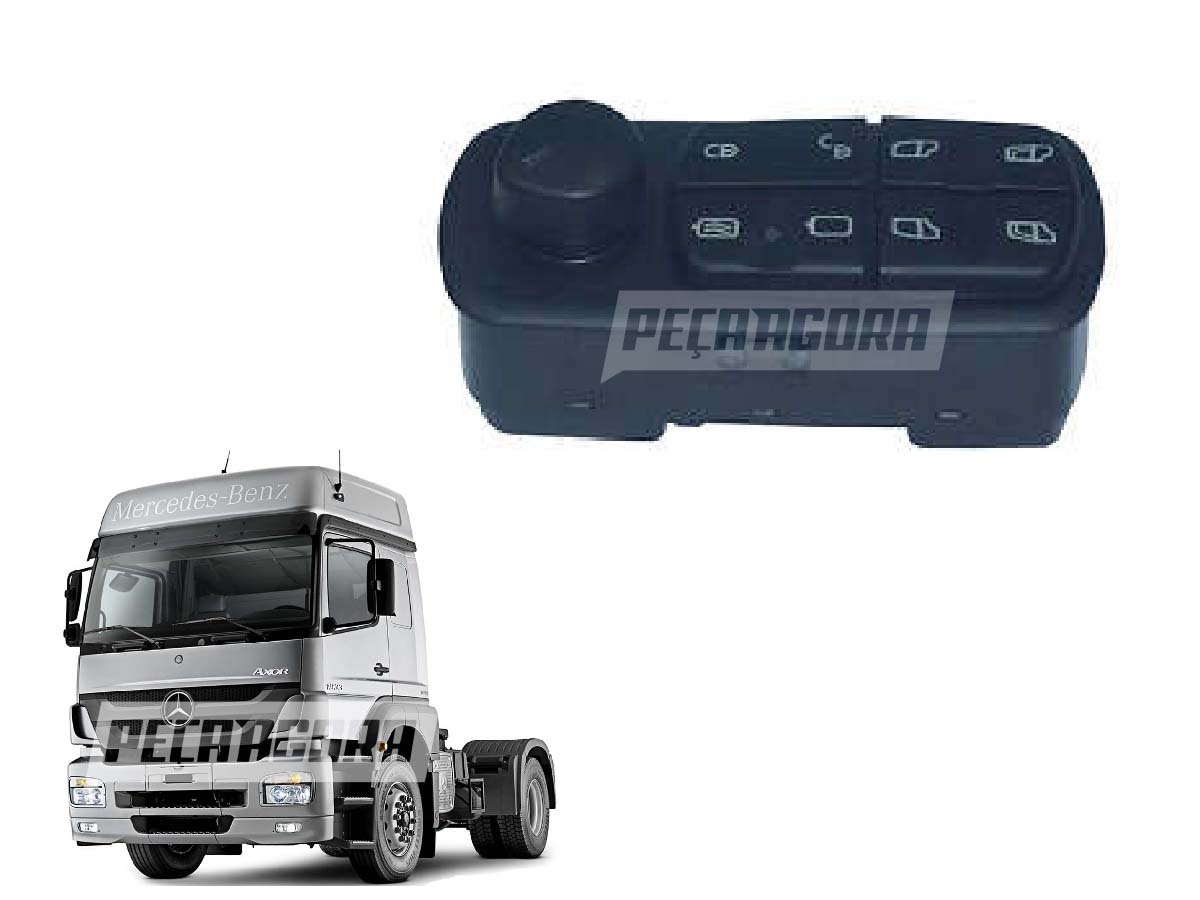 INTERRUPTOR BOTAO ACIONAMENTO VIDRO COM TRAVA MB AXOR ATEGO TODOS (0025455913)