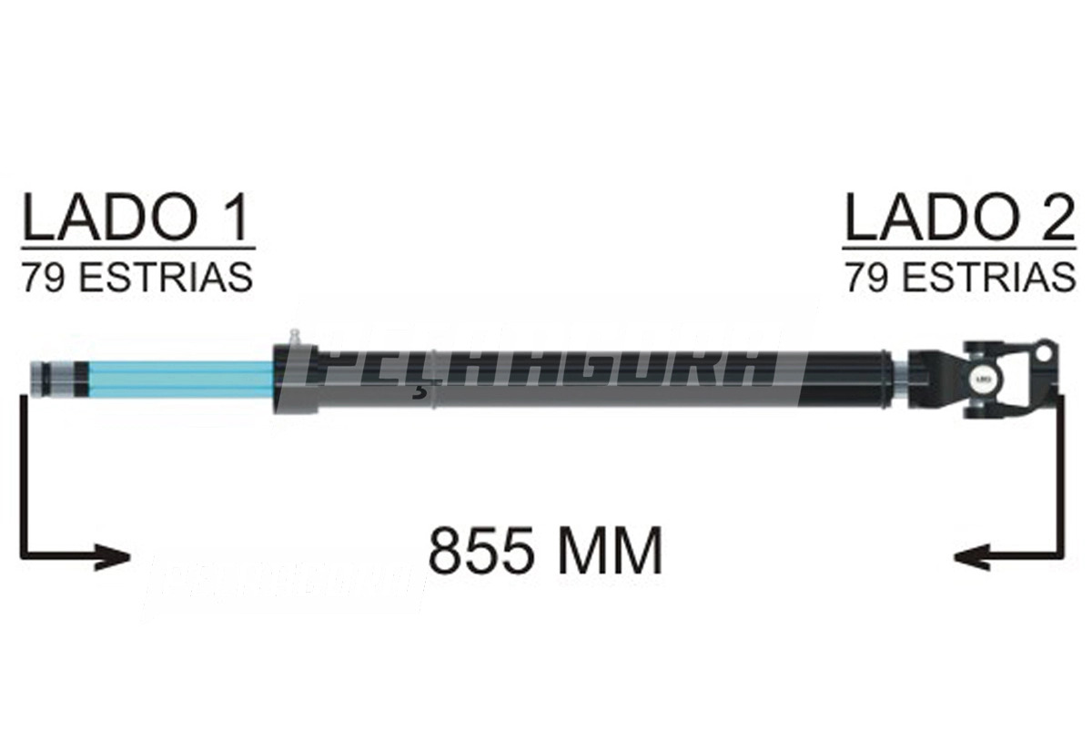 COLUNA DIRECAO COMPLETA 855MM MB LS1630 LS1929 LS1935 LS1941 (3844608909,)