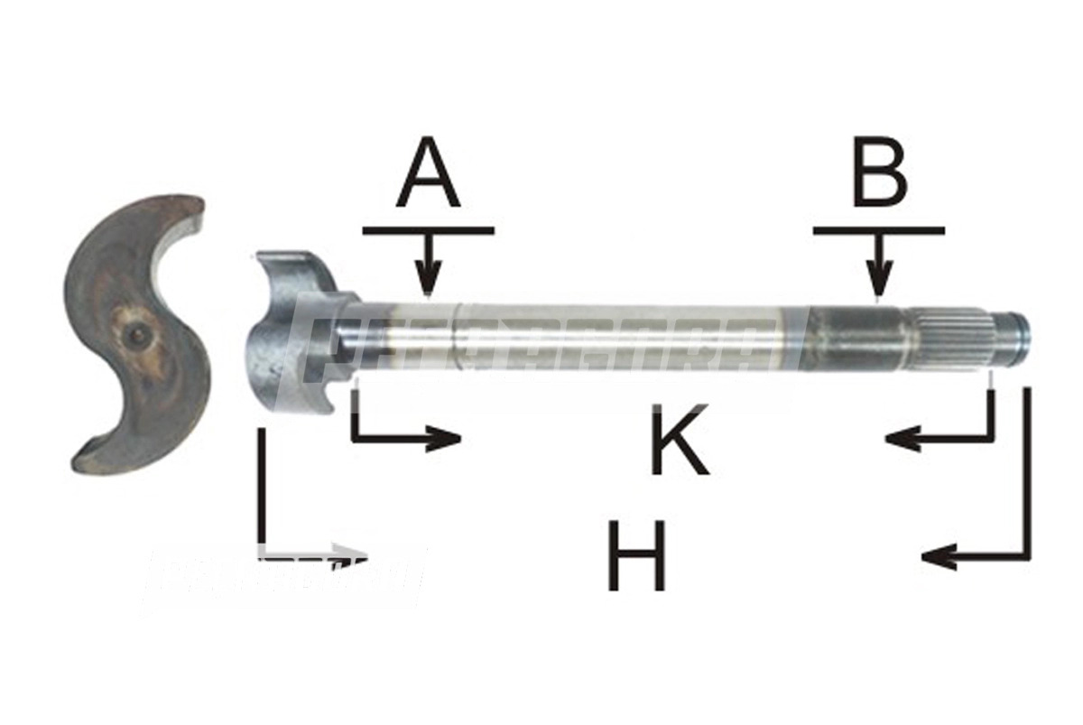 EIXO EXPANSOR 'S' FREIO AR TRASEIRO LE 28 ESTRIAS FORD CARGO 2628E 2622E2632E 63