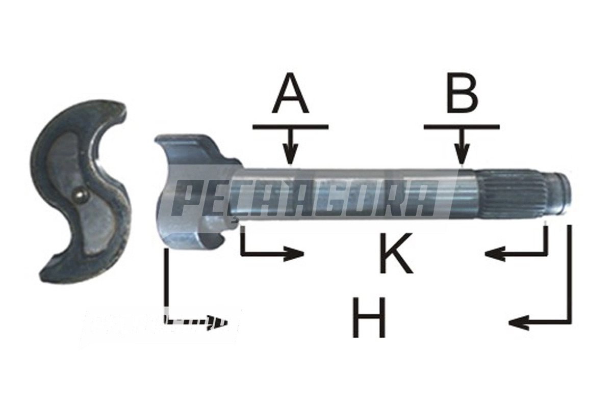 EIXO EXPANSOR 'S' FREIO AR DIANTEIRO LE 28 ESTRIAS PARA IVECO EUROCARGO 450E32T 