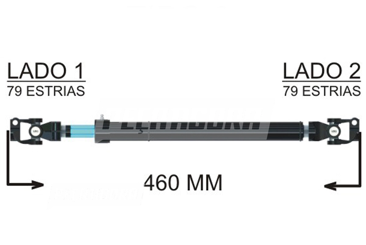 COLUNA DIRECAO COMPLETA 460MM MB OF1417 OF1721 OF1722 (3824607609,-L46290)