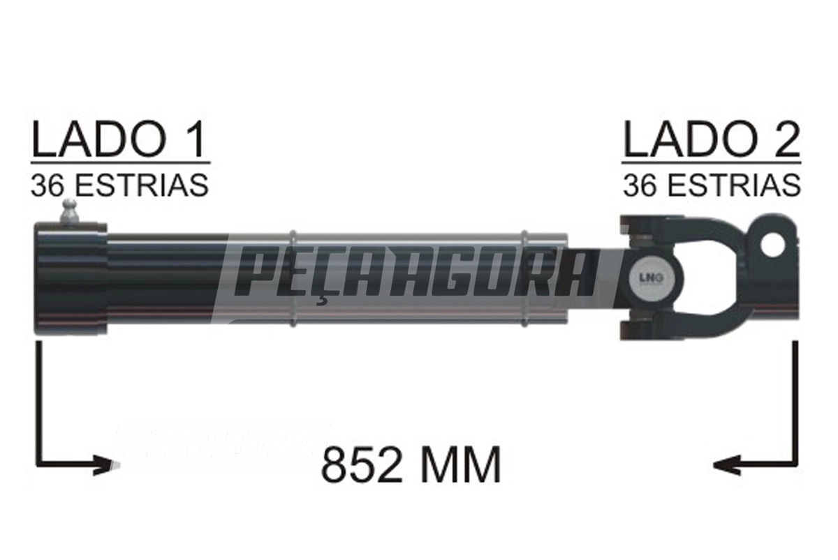 COLUNA DIRECAO COMPLETA 852MM VW WORKER 31260 8120 17240EOT 17260EOT 18310EOT 18
