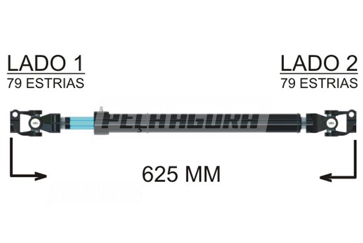 COLUNA DIRECAO COMPLETA 625MM MB O500 1998 A 2015 MERCEDES BENZ (6344600309,-L46