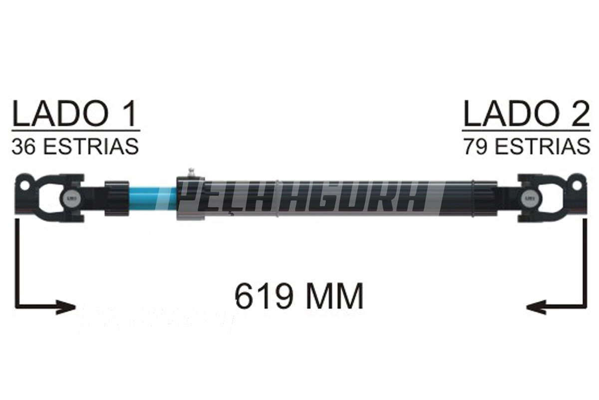 COLUNA DIRECAO COMPLETA 619MM AGRALE MA10 MA12 MA15 MA17 MT12 MT15 (601000704100