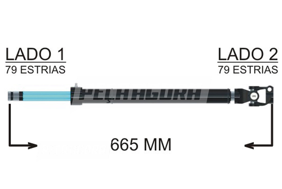 COLUNA DIRECAO COMPLETA 665MM MB AXOR 2035 2036 2041 2044 2446 ACTROS (942460470