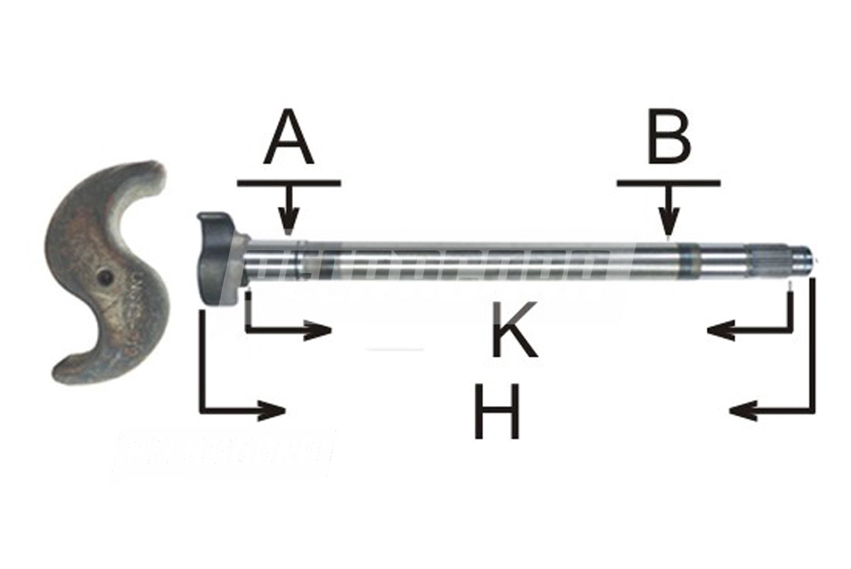 EIXO EXPANSOR 'S' FREIO AR LE 28 ESTRIAS CARRETAS GUERRA FREIO TUBELLESS (500200