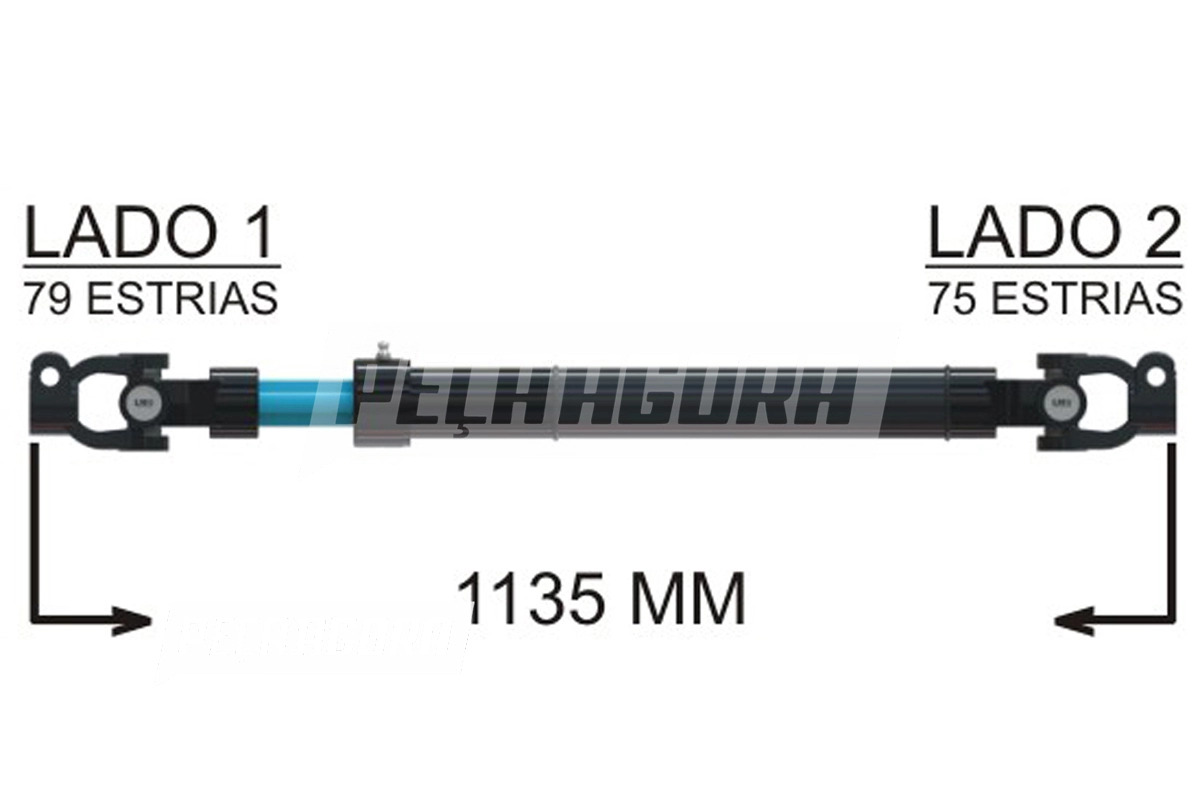 COLUNA DIRECAO COMPLETA 1135MM VW 17240 EOT 17260 EOT 18310 EOT 18320 EOT (2TB41