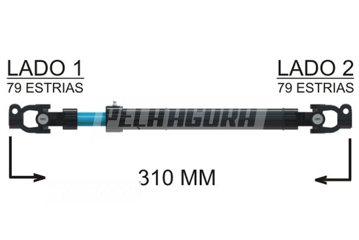 COLUNA DIRECAO COMPLETA 310MM MB OF1418 OF1519 MERCEDES BENZ (3844600109,-L46289