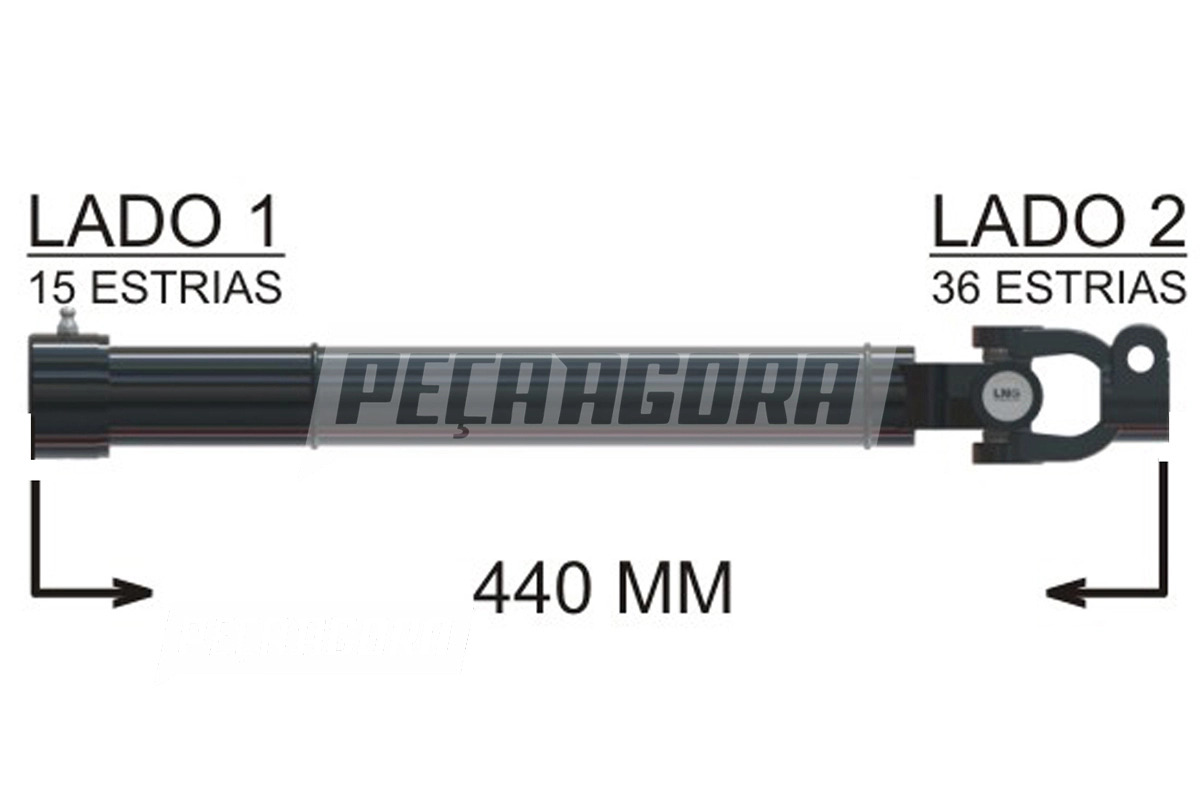 COLUNA DIRECAO PARCIAL 440MM VW 12140 12170 12180 14150 14170 14180 14200 14220 
