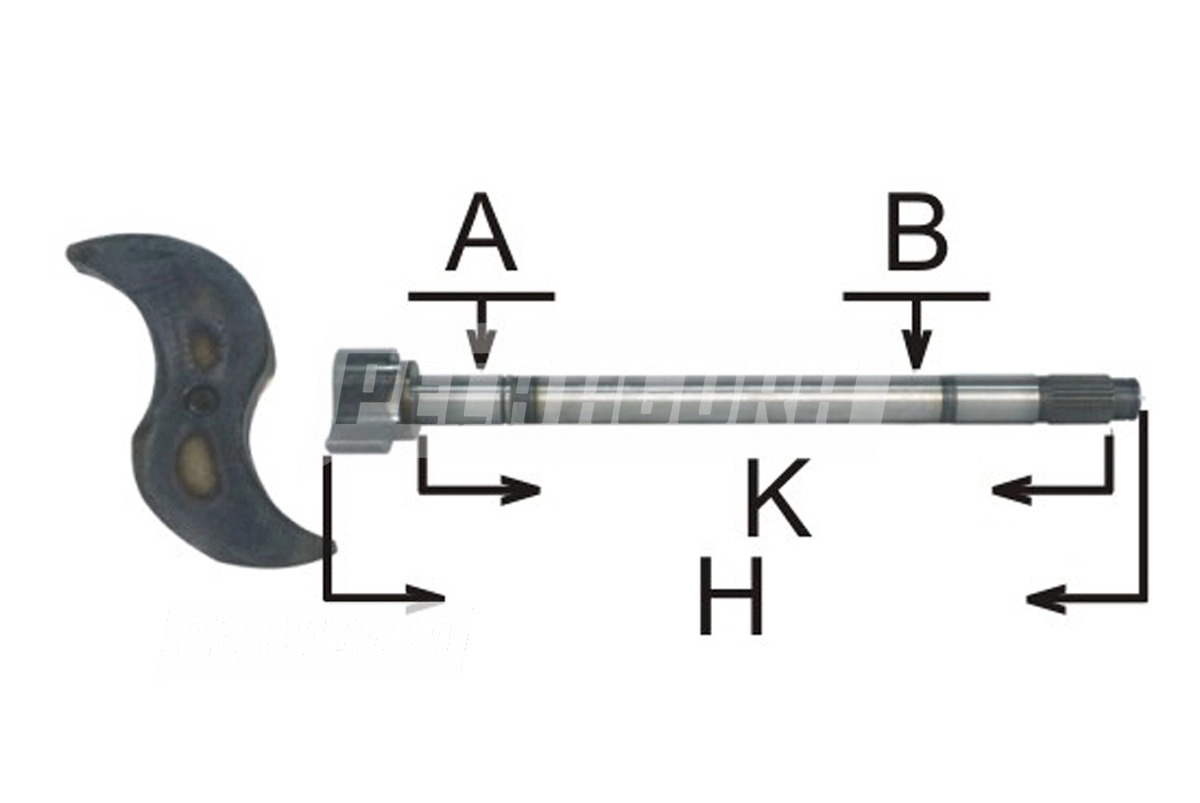 EIXO EXPANSOR 'S' FREIO AR TRASEIRO LD 24 ESTRIAS FORD 712C 815E VW 8150OD 8150E