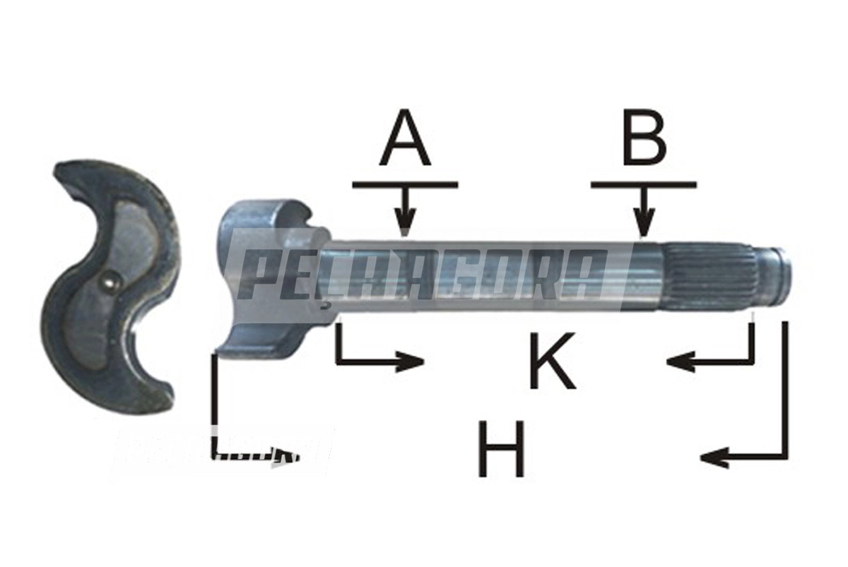 EIXO EXPANSOR 'S' FREIO AR DIANTEIRO LD 28 ESTRIAS PARA IVECO EUROCARGO 450E32T 