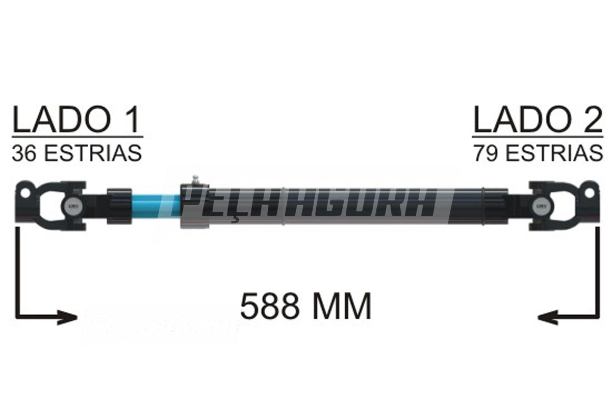 COLUNA DIRECAO COMPLETA 588MM VW CONSTELLATION 13180 15180E 17250E 24250E (2S242