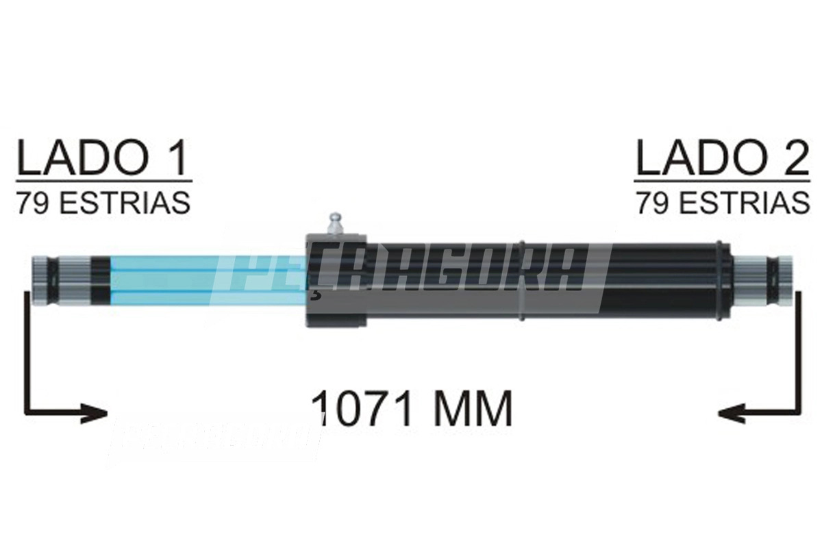COLUNA DIRECAO COMPLETA 1071MM VOLVO NL10 NL12 1989 A 2006  (8126269)