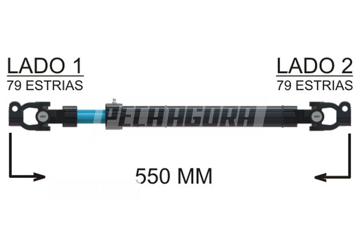 COLUNA DIRECAO COMPLETA 550MM PARA IVECO ATTACK CAVALLINO EUROCARGO BUS CC 118E2