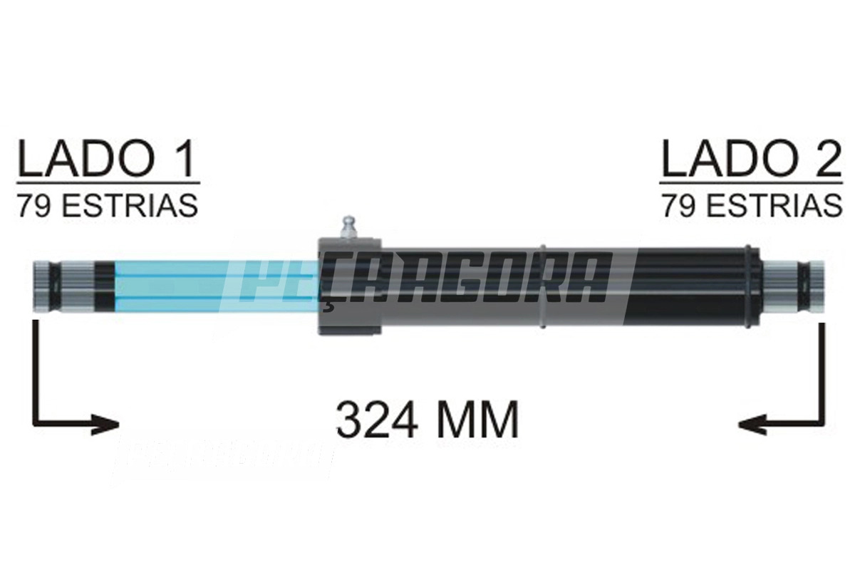 COLUNA DIRECAO COMPLETA 324MM VOLVO B12 1995 A 2011	  (8196574)