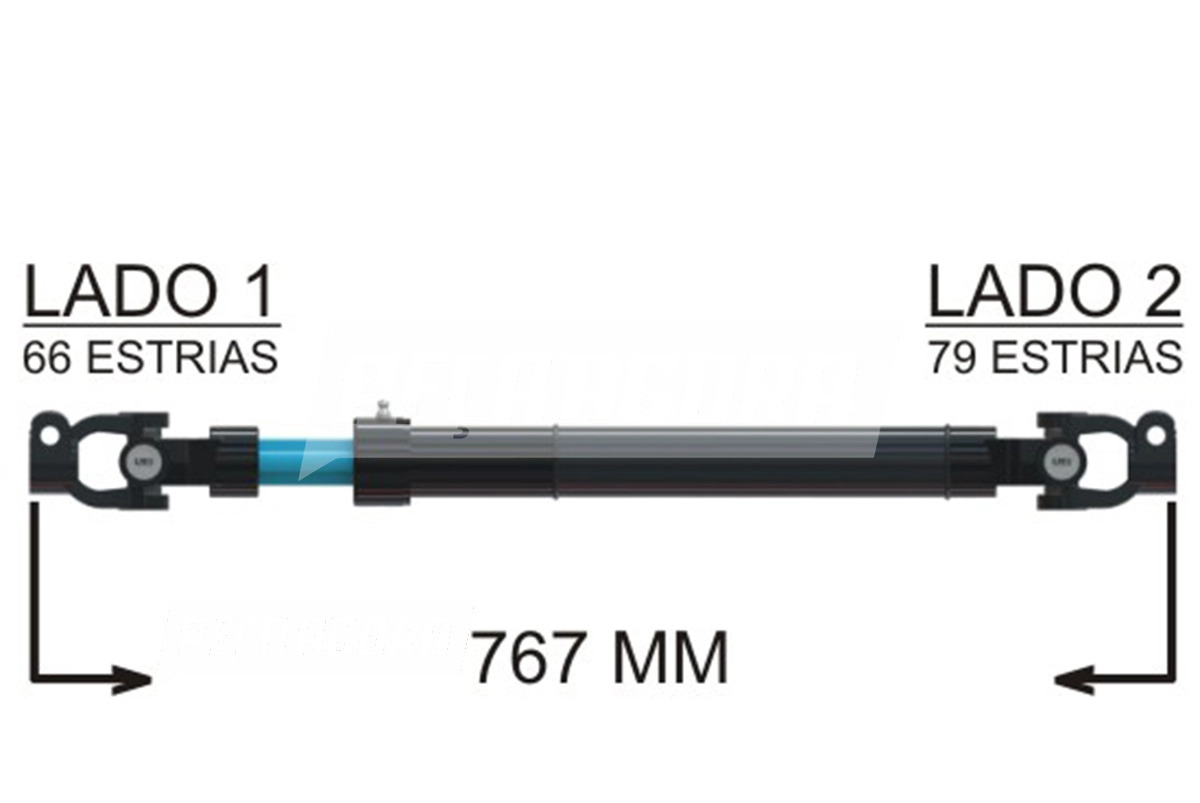 COLUNA DIRECAO COMPLETA 767MM VW MAN 28440 29440 33440 (2V5422751)
