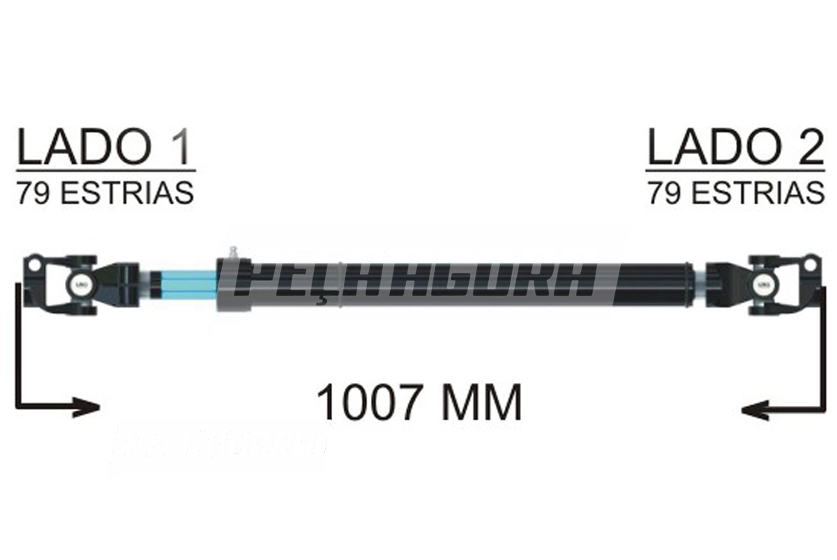 COLUNA DIRECAO COMPLETA 1007MM PARA SCANIA T114 T124 (1448750)