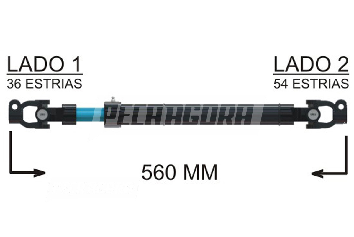 COLUNA DIRECAO COMPLETA 560MM VW 11130 DIRECAO ZF 1981 A 1986  (T00415721A,-L464