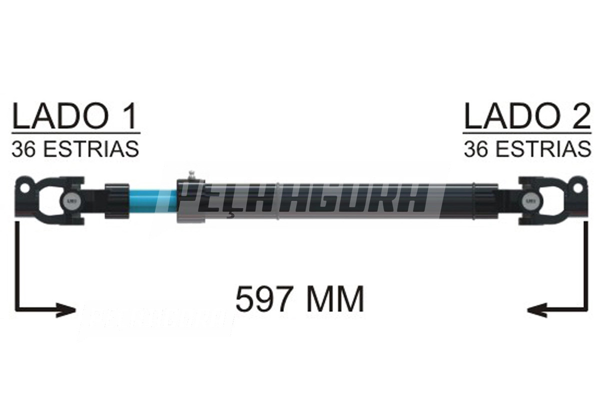 COLUNA DIRECAO COMPLETA 597MM AGRALE MA 7.5 8.5 8.7 9.2 2002 A 2012 (60070071260