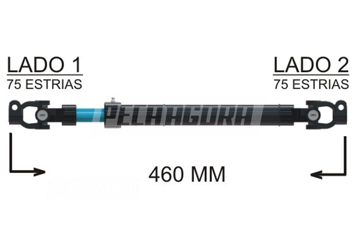 COLUNA DIRECAO COMPLETA 460MM PARA SCANIA R113 1991 A 1996 R143 1992 A 1998  (16