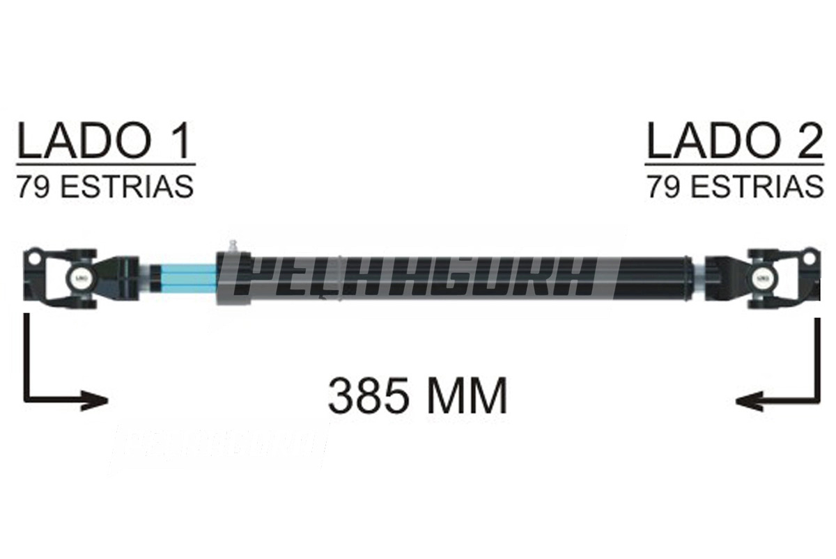 COLUNA DIRECAO COMPLETA 385MM MB OF1218 OF1417 OH1421 OH1621 (3824607309,-L46430